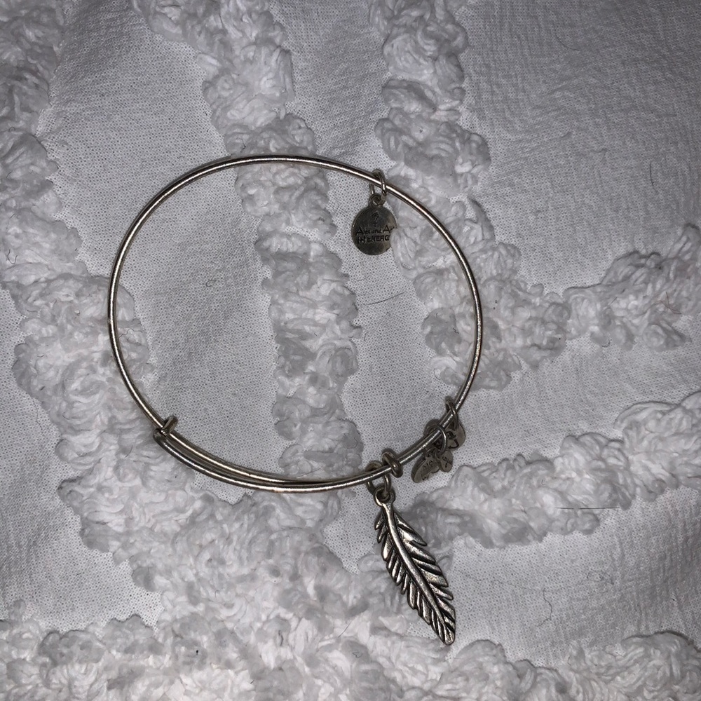Alex and ani silver feather bracelet